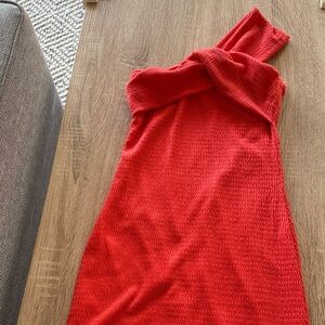 Elegant Red Off-Shoulder Dress